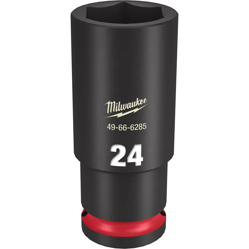 MILWAUKEE 1/2inch Drive 24mm Deep 6 Point Impact Socket - SHOCKWAVE 49666285