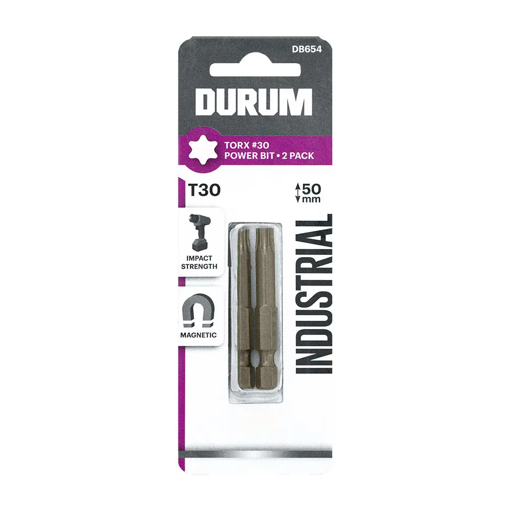 DURUM T30x50mm Torx Power Screwdriver Bit Set - 2 Piece DB654