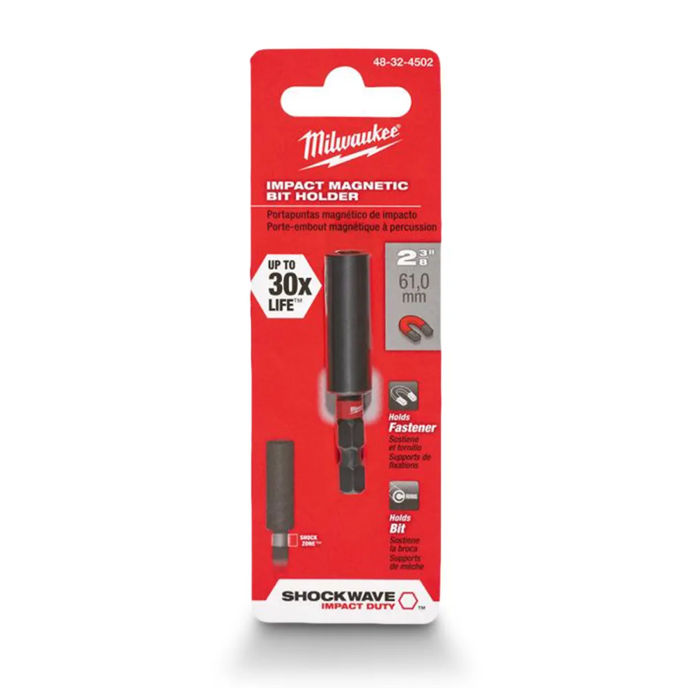 MILWAUKEE 61mm Magnetic Insert Bit Holder - SHOCKWAVE 48324502