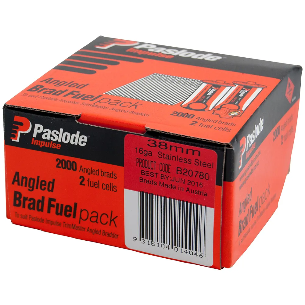 PASLODE 38mm C Series Angled Brads 2000 Pack B20780