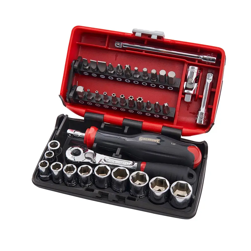 SIDCHROME 38 Piece 1/4inch Metric Nano Socket Set SCMT12120