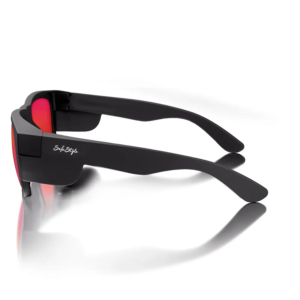 SAFESTYLE Fusions Matte Black Frame Mirror Red Polarised Lens UV400 FMBRP100