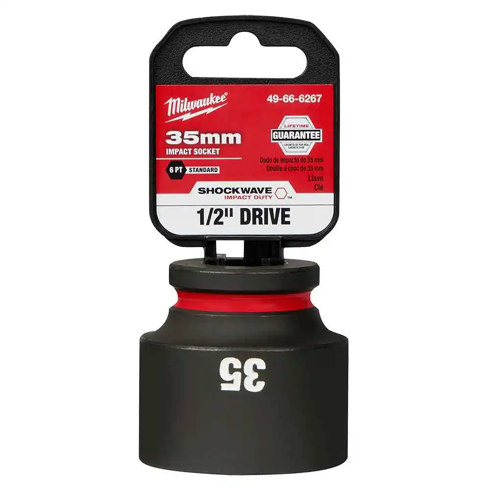 MILWAUKEE SHOCKWAVE 1/2" Drive 35mm Standard 6 Point Impact Socket 49666267