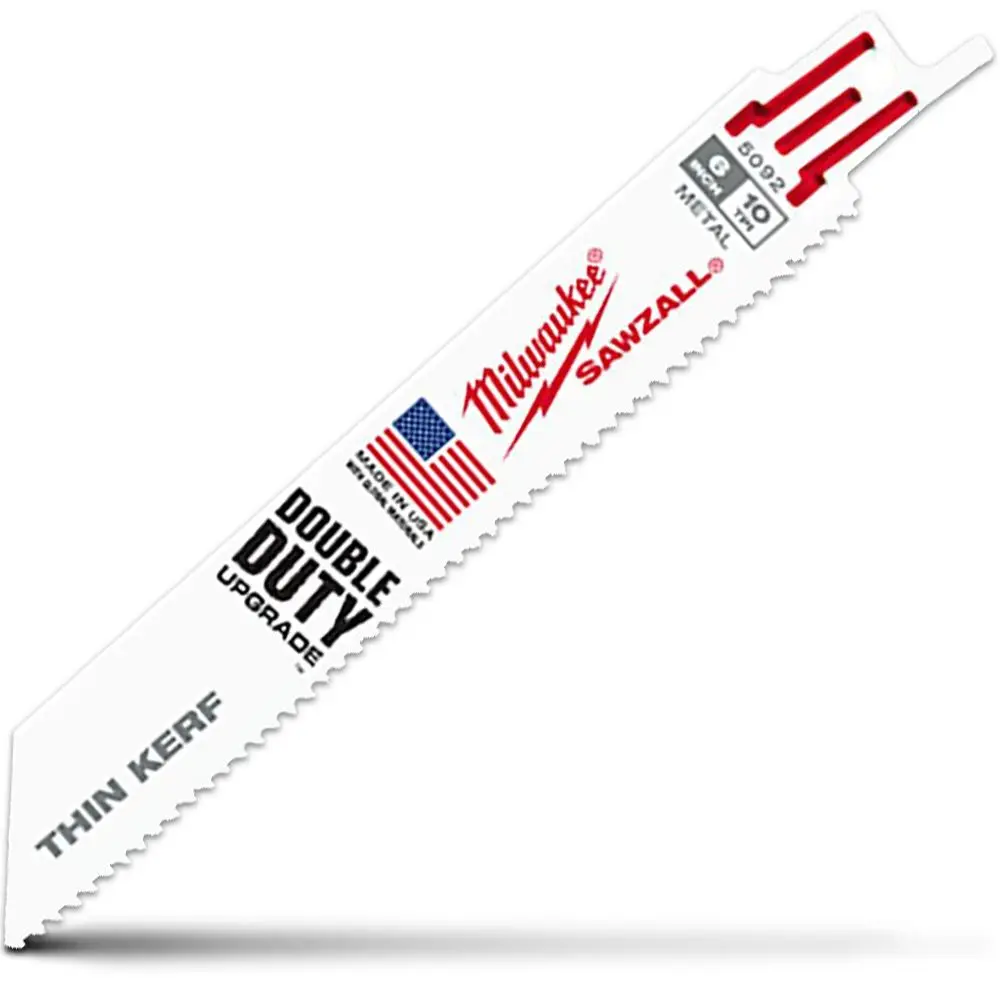 MILWAUKEE 150mm 10TPI Bi-Metal Reciprocating Saw Blade for Metal Cutting - THIN KERF - 5 Piece 48005092