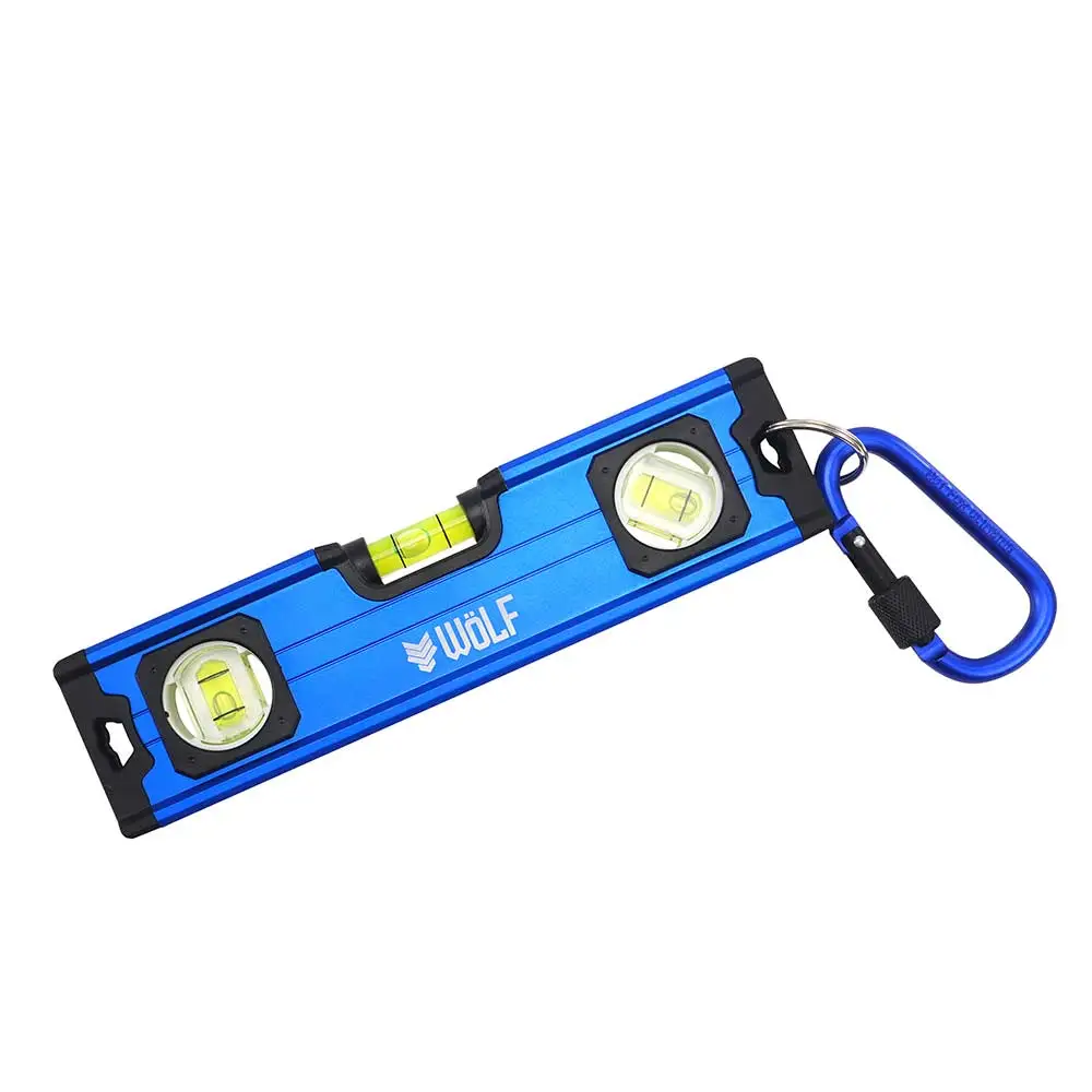 WOLF 200mm 3 Vials Magnetic Carabiner Mini Spirit Level WMPL200