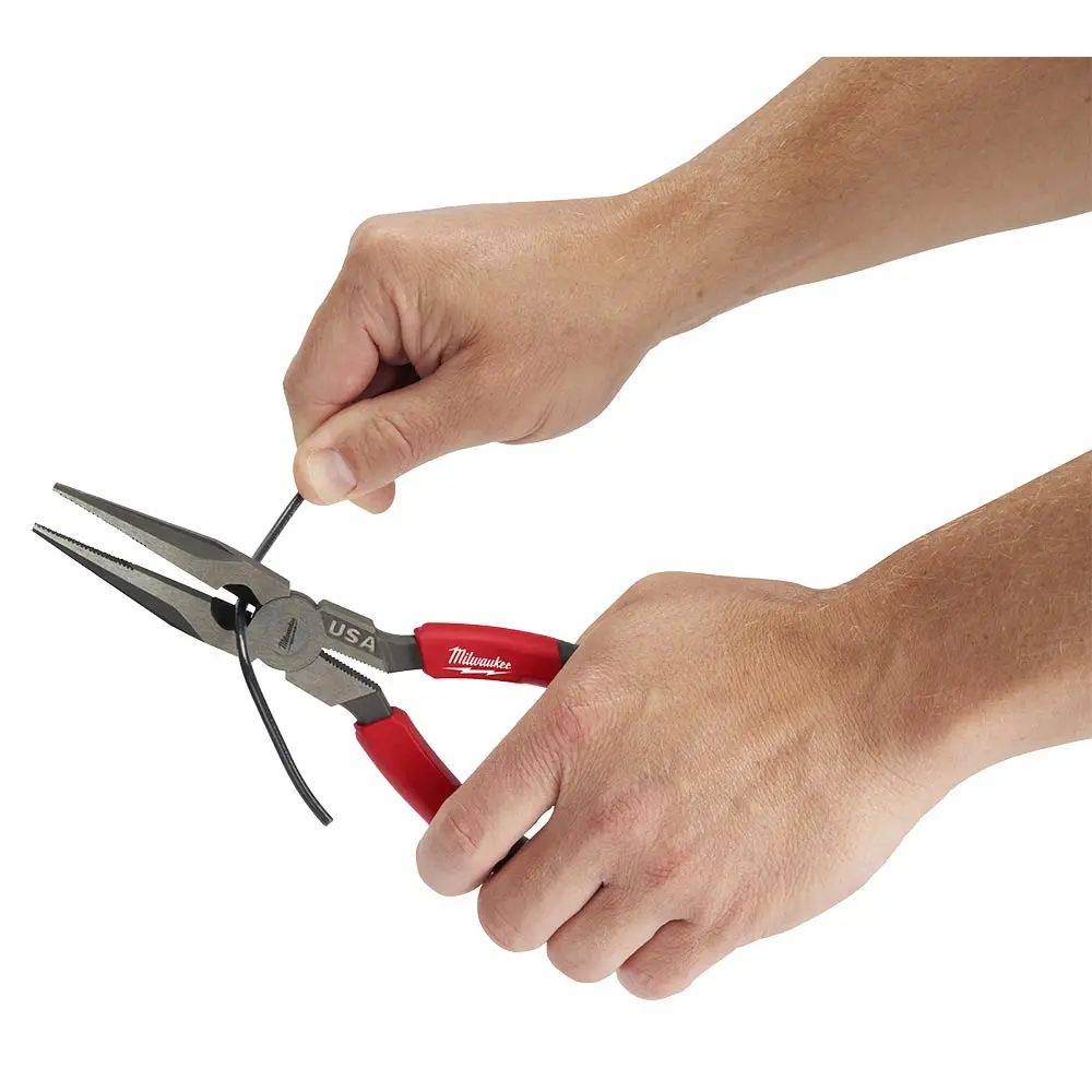 MILWAUKEE 203mm USA Made Comfort Grip Handle Long Nose Plier MT555