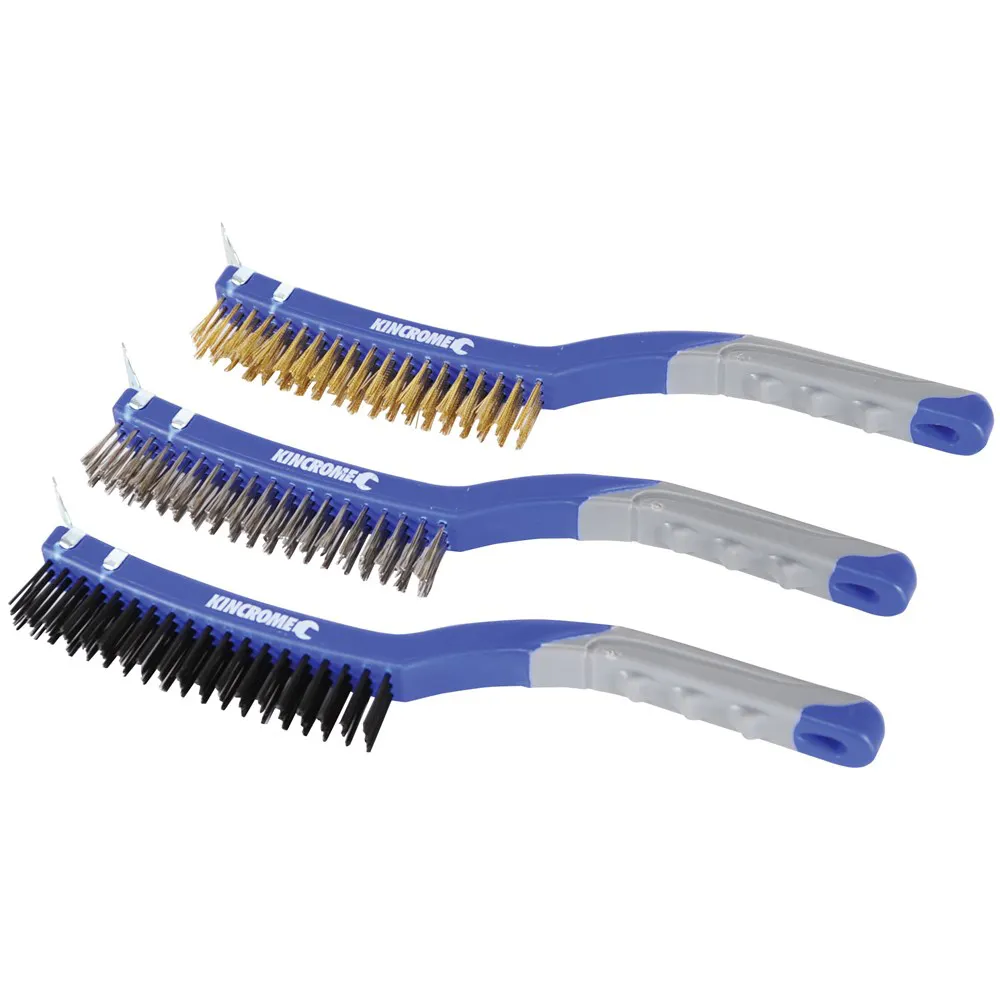 KINCROME 350mm Hand Wire Brush Set - 3 Piece