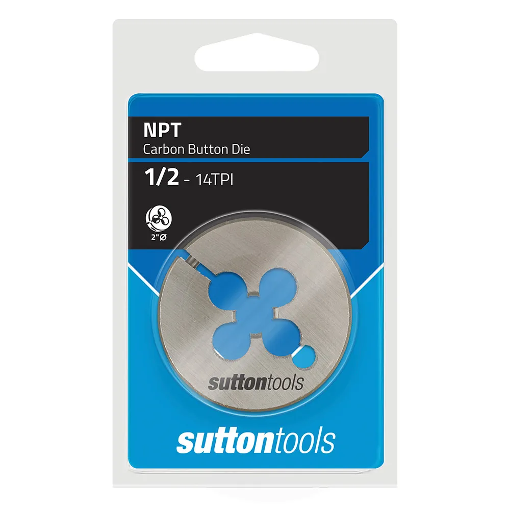 SUTTON NPT 1/2" x 14 2inch OD Carbon Button Die M4292134