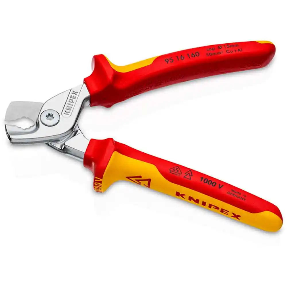KNIPEX 160mm 1000V VDE Shear Cable Cutter Soft Grip Handle 9516160SB