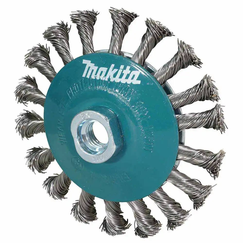 MAKITA 115mm x M14-2 Stainless Steel Bevel Brush Knot D-77584