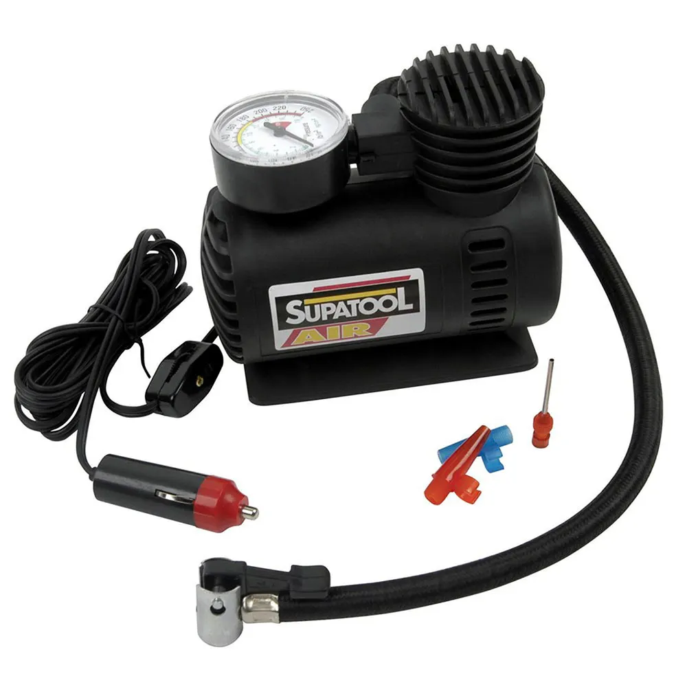SUPATOOL 12V 250PSI 3M Cord Portable Compressor S130100