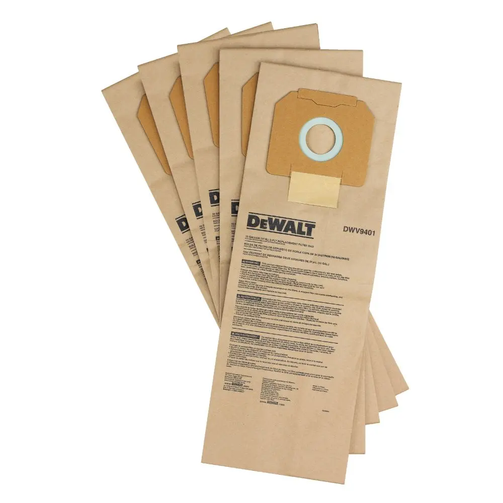 DEWALT Paper Vacuum Dust Bag 5 Packs DWV9401-XJ