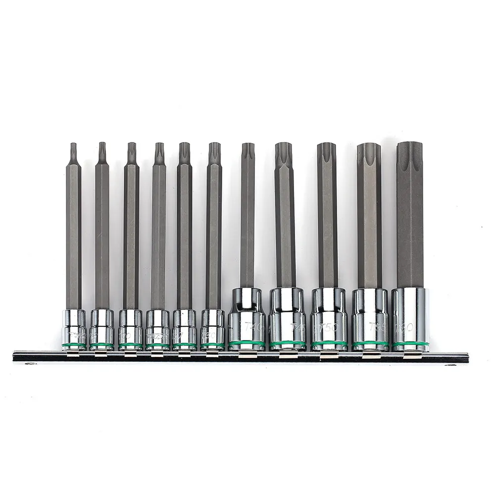 TTI 11 Piece 1/4inch & 3/8inch Dr Torx Inhex Socket Set TIHVS111