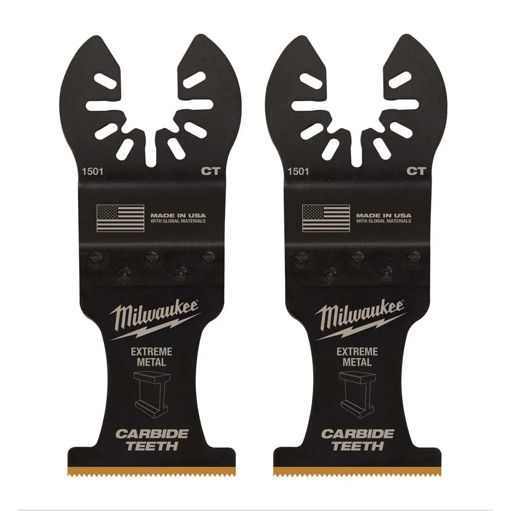 MILWAUKEE 2 piece 35mm OPEN-LOK Extreme Metal Titanium Enhanced Carbide Teeth Blade 49251502