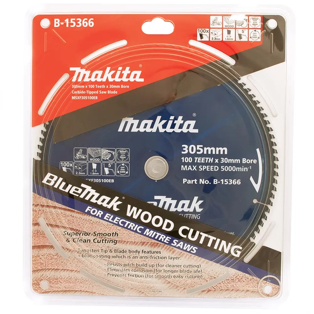 MAKITA 305mm 100T TCT Circular Saw Blade for Wood Cutting - Mitre Saws - BLUEMAK