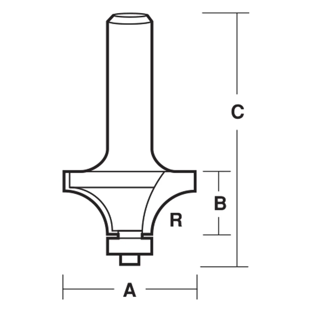 ECONOCUT Router Bit TCT Rounding Over 6.35mm 1/4inch -Shank EY 508 B