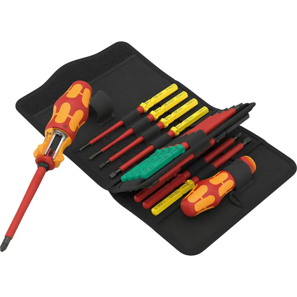 WERA VDE Compact 15x Bits Wallet Handle Screwdriver Set - 17 Piece WER006618