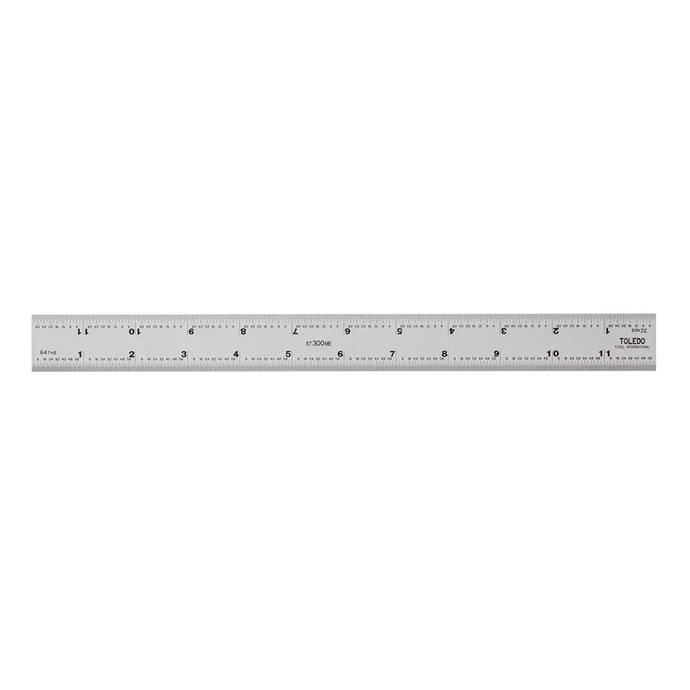 TOLEDO 300mm Double-Sided Metric & Imperial Stainless Steel Rule ST300ME12