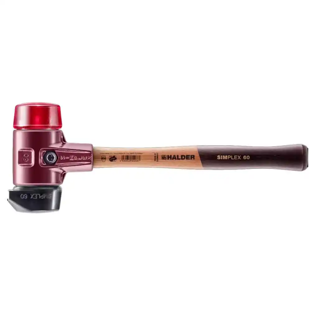 HALDER 60mm 1.38kg Rubber Mallet Rubber/PVC Tips Wood Handle 3026.26