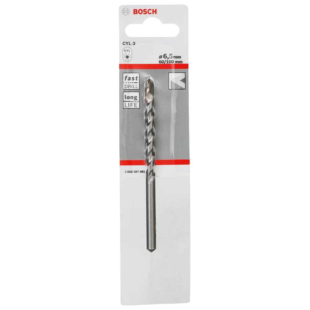 BOSCH 6.5 x 100mm Silver Percussion Masonry Drill Bit