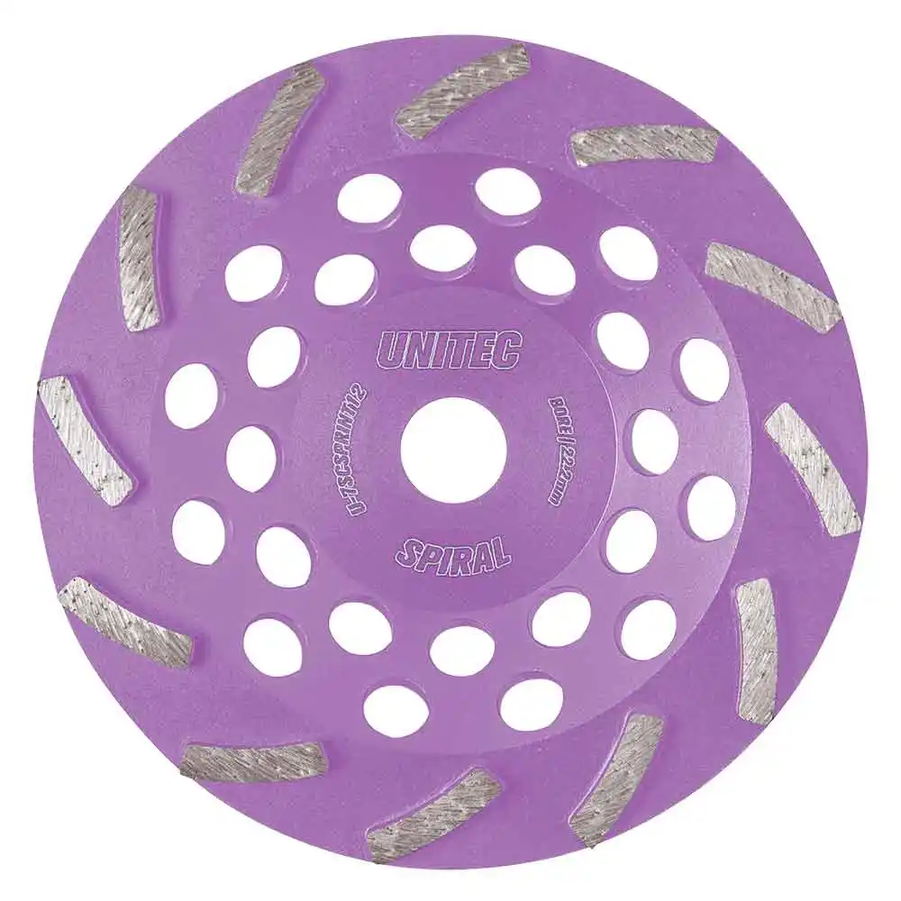 UNITEC 7" 12 Segment Spiral Diamond Grinding Cup U-7SCSPRINT12