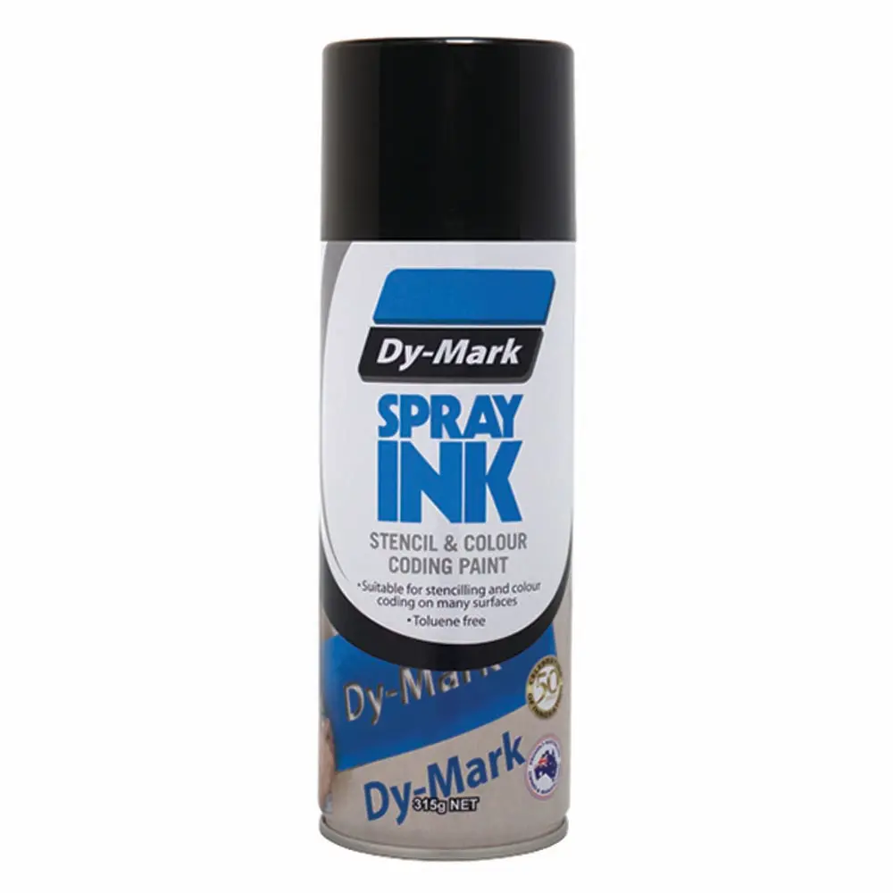 DYMARK 315g Spray Ink Black Stencil & Colour Coding Paint 39013501