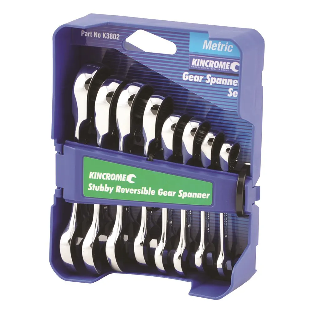 KINCROME 8 Piece Combination Stubby Gear Spanner Set K3802