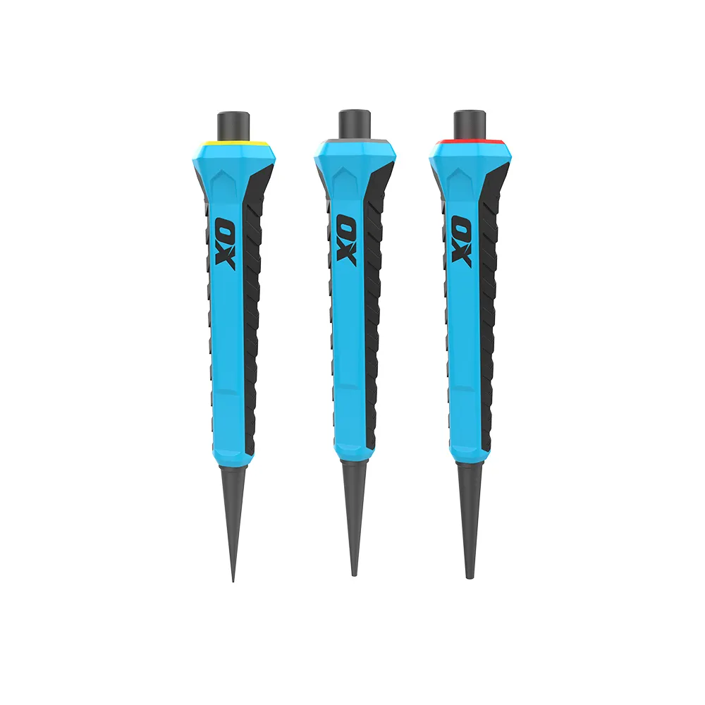 OX 0.8 X 1.6 X 2.4mm Soft Grip Nail Punch Set - 3 Piece OX-P095031