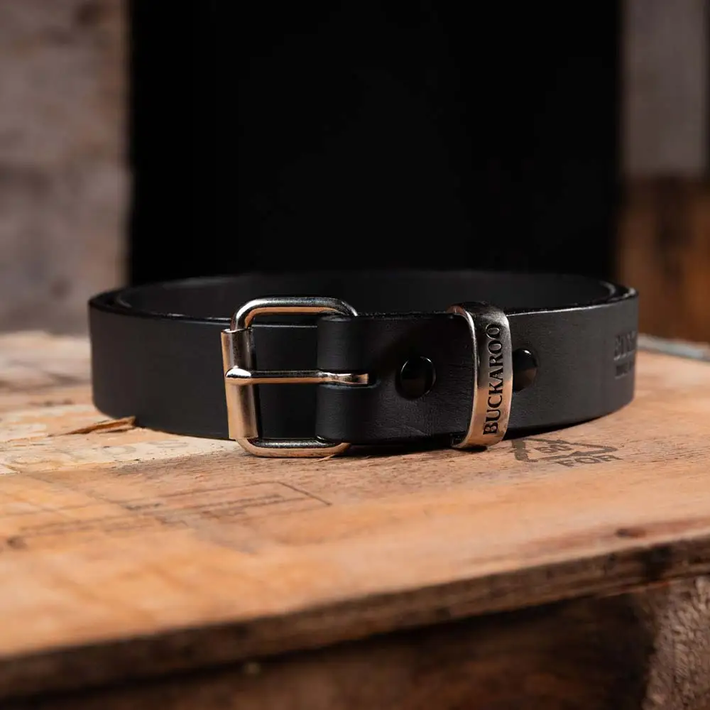BUCKAROO 1 1/4" Wide Black Leather Uniform Belt KSB32