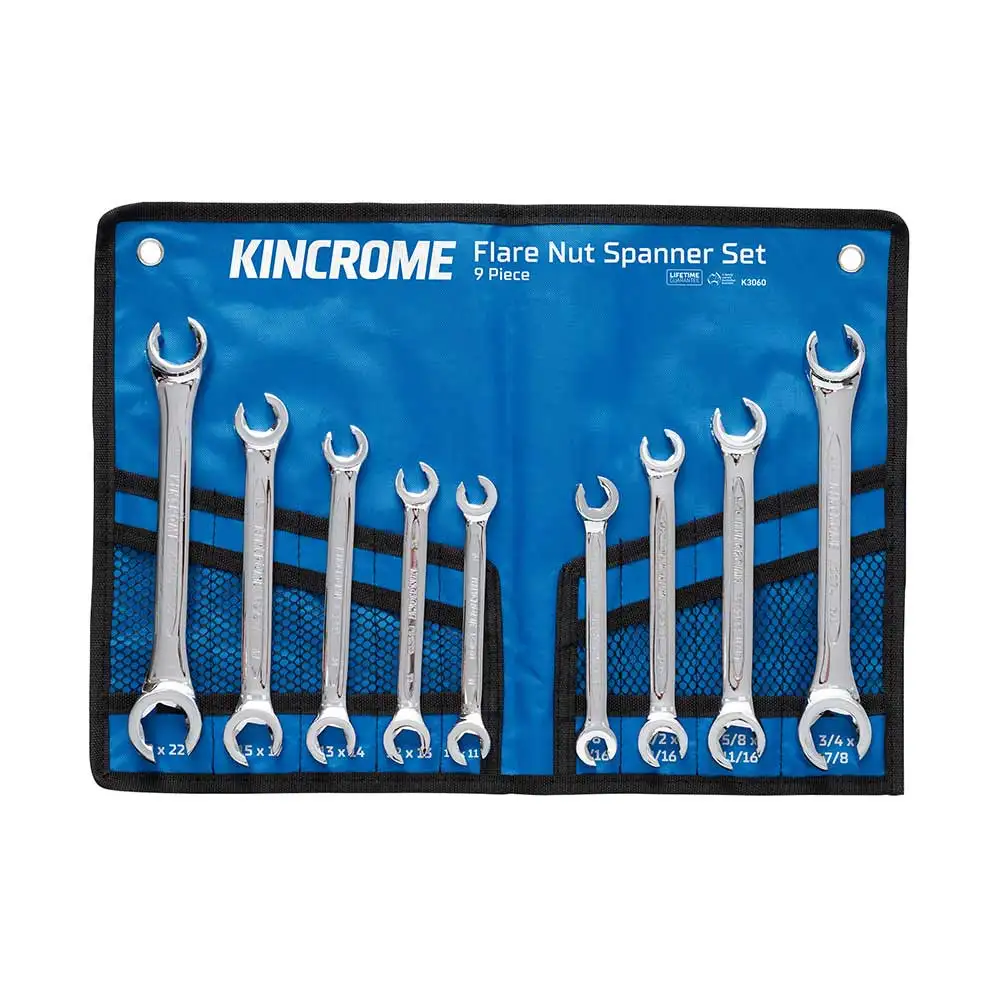 KINCROME 9 Piece Flare Nut Spanner Set K3060