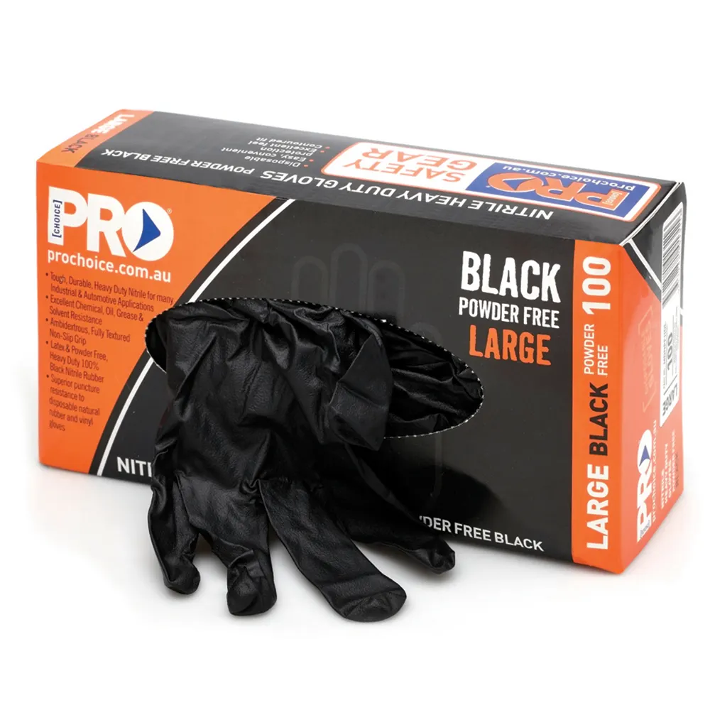 PROCHOICE 100 Pack Black Nitrile Disposable Gloves MDNPFHDL