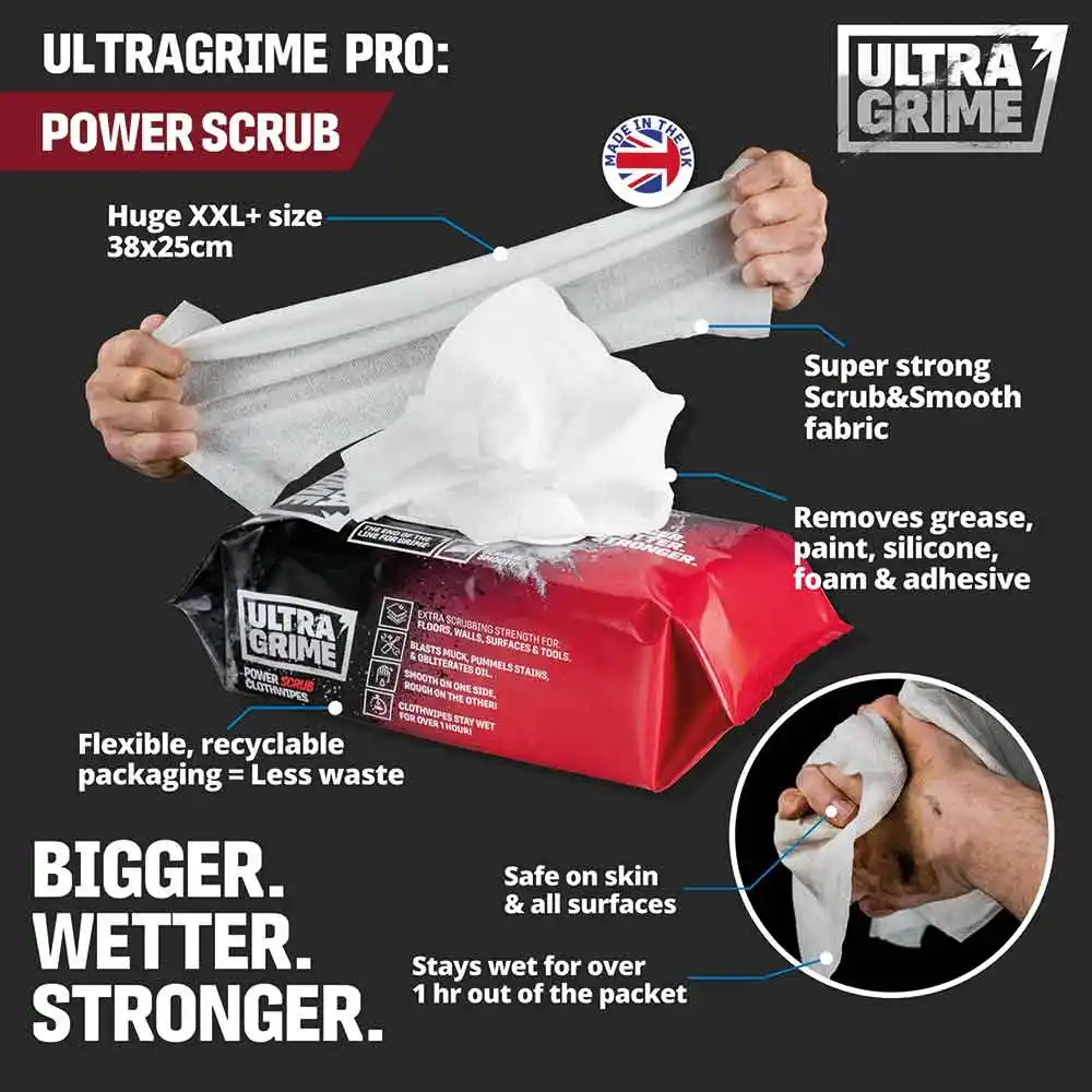 ULTRA GRIME Power Scrub Huge Wipes 80 Pack 5920-RB