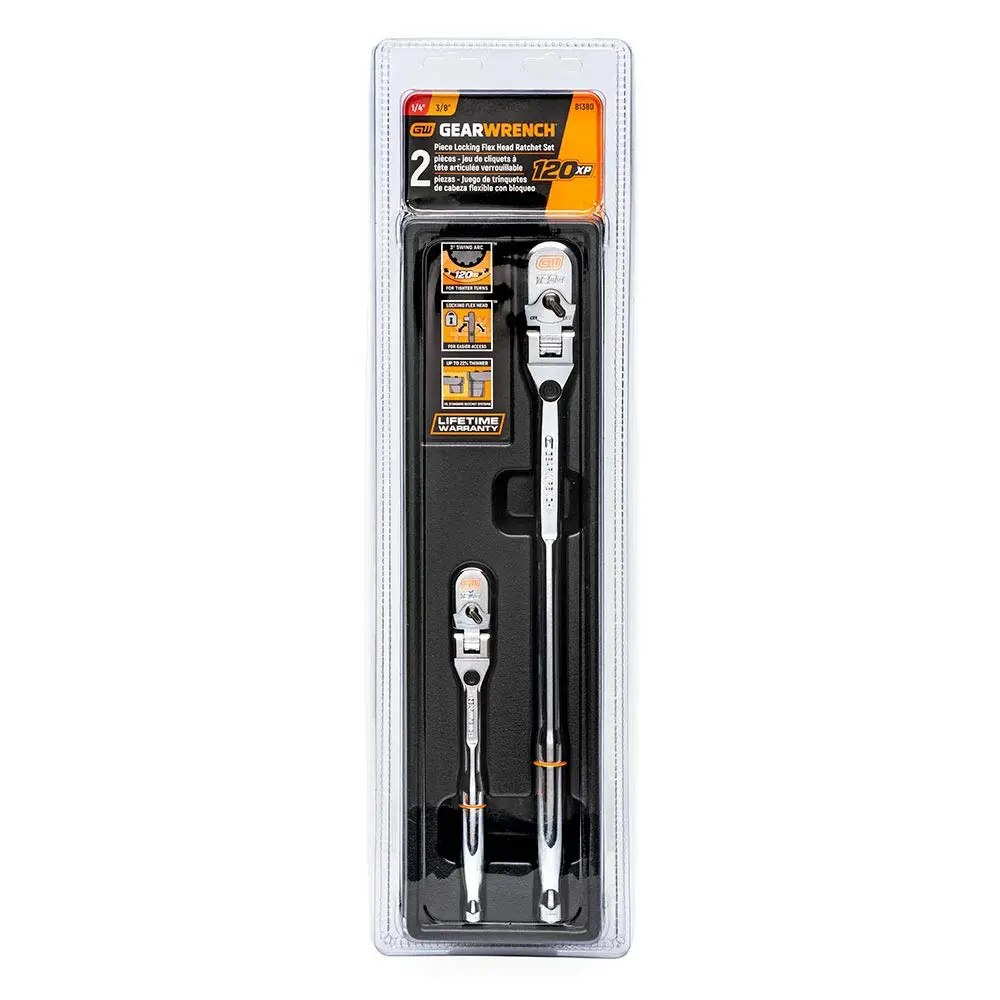 GEARWRENCH 1/4inch & 3/8inch Drive 120XP Flex Head Ratcheting Spanner 81380