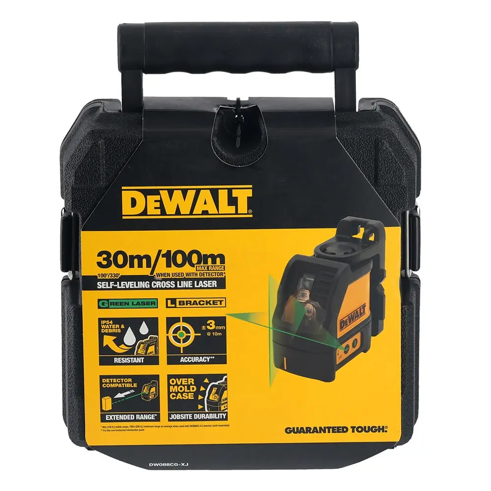 DEWALT Green Beam Cross Line Laser Level DW088CG-XJ