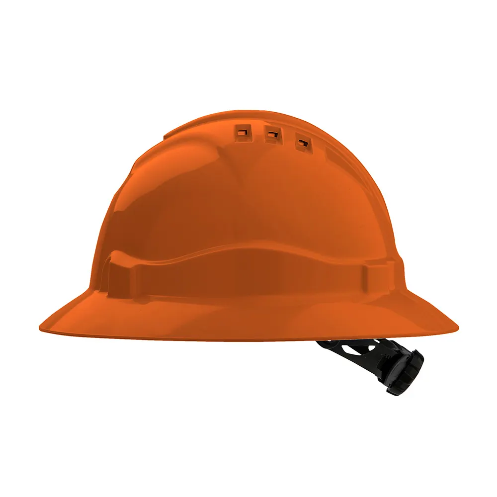 PROCHOICE V6 Hard Hat Vented Full Brim Ratchet Harness - Orange HHV6FB-O