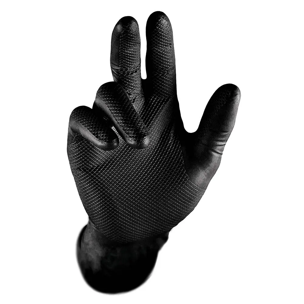 GRIPPAZ Non-Slip Disposable Gloves Box 50 Black