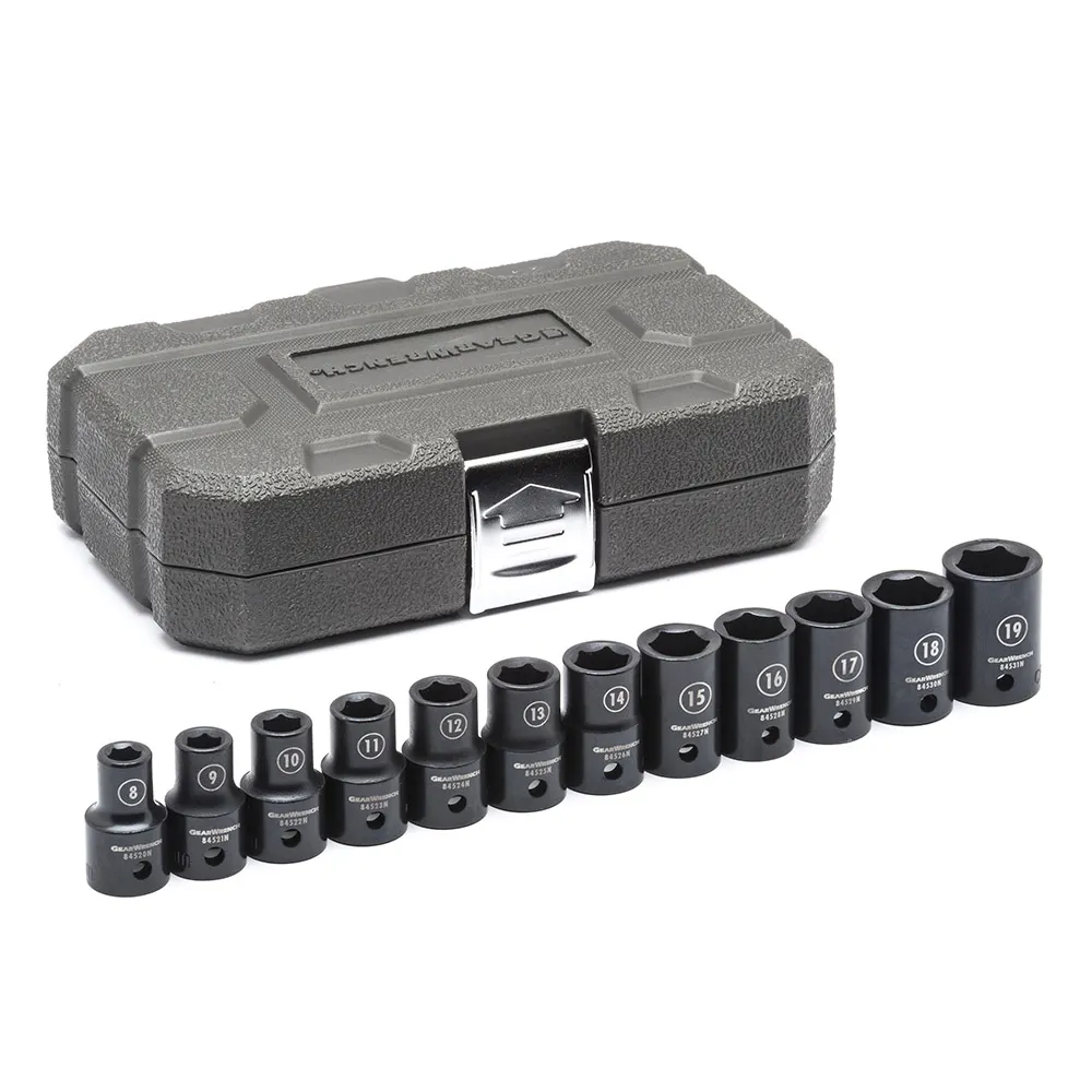 GEARWRENCH 12 pcs 1/2inch Drive 6 Point Metric Impact Socket Set 84930N