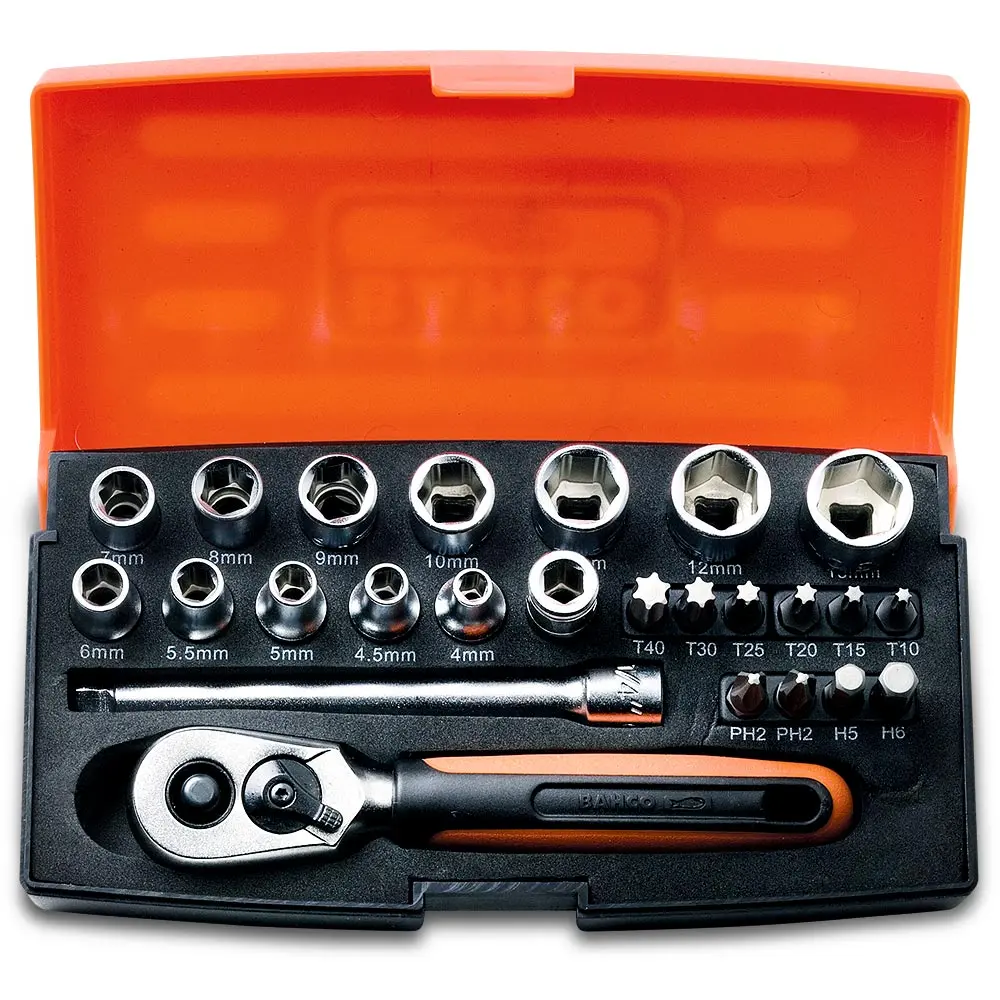 BAHCO 25 Piece 1/4inch Metric Drive Mini Socket Set SL25