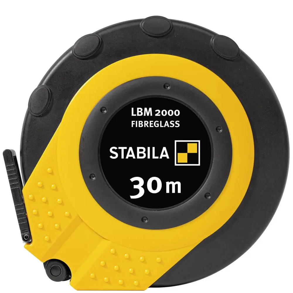 STABILA 30m x 13mm LBM 2000 Closed Case F/glass Tape Measure w/ Metric Scale Universal Hook 19655