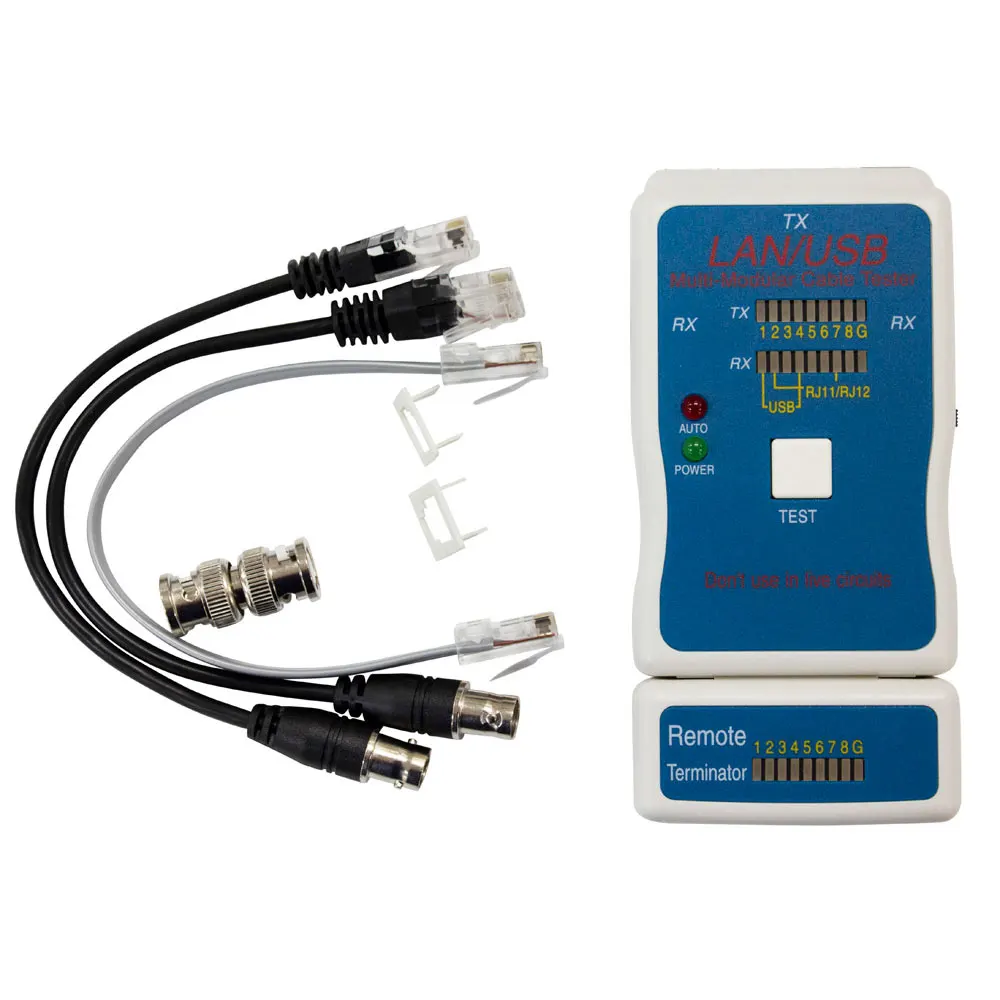 CABAC Cable Tester LAN USB RJ11 RJ12 And BNC Coaxial DATATESTER