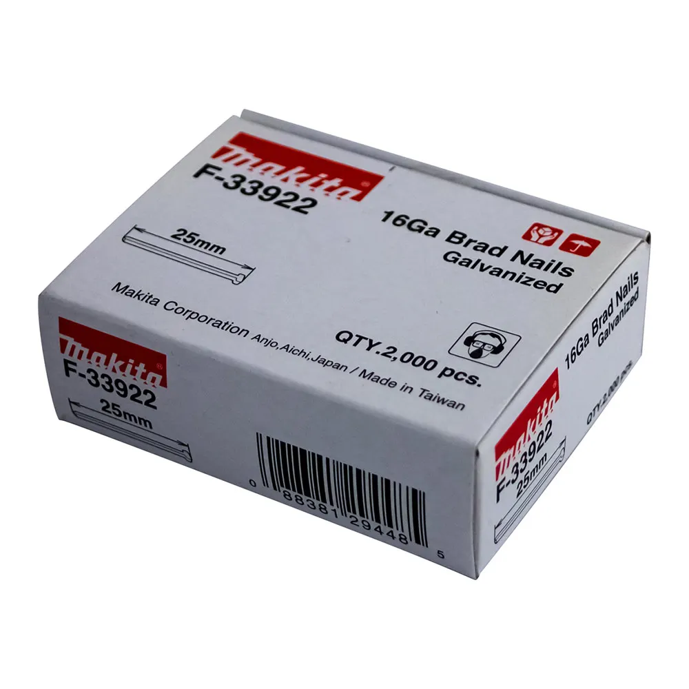 MAKITA 25 x 1.6mm EG 16GA C Nail Brad 2000Box F33922