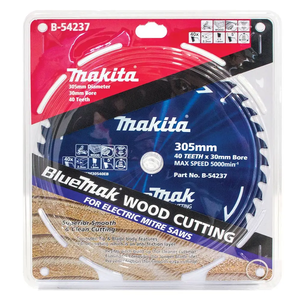 MAKITA 305mm 40T TCT Circular Saw Blade for Wood Cutting - Mitre Saws - BLUEMAK B-54237
