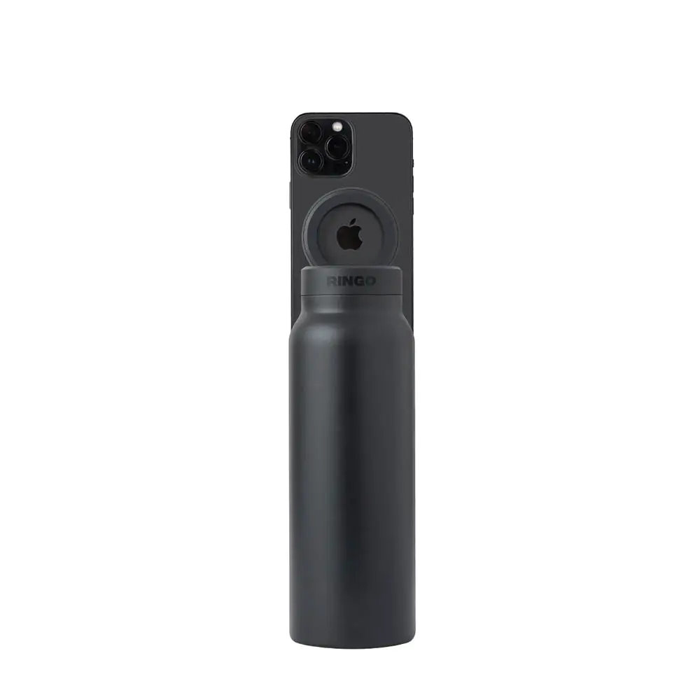 RINGO 710ml (24oz) Water Bottle - with Magnetic Phone Mount - Black B2BK24LSC1