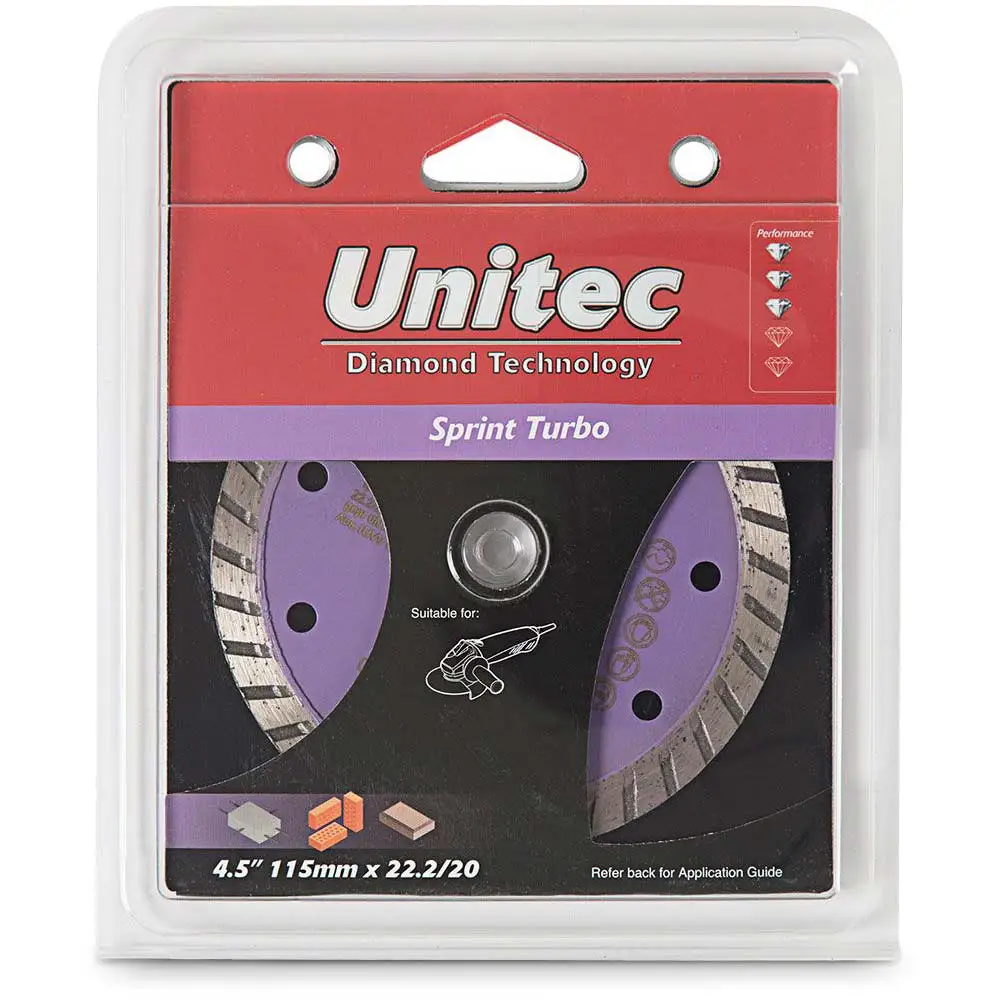 UNITEC 115mm Turbo Diamond Blade for General Purpose Cutting - SPRINT U45SPT800