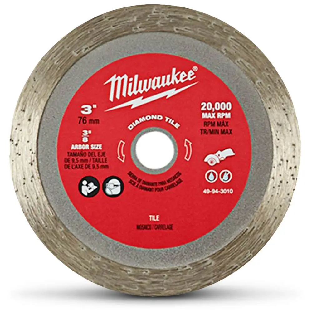MILWAUKEE 75mm Continuous Rim Diamond Blade for Ceramic Cutting 49943010
