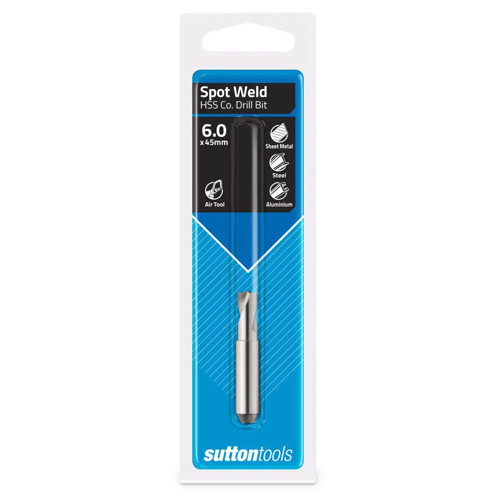 SUTTON 6.0 x 45mm HSS-Cobalt Spot Weld Dril Bit - Pneumatic Disconnectors