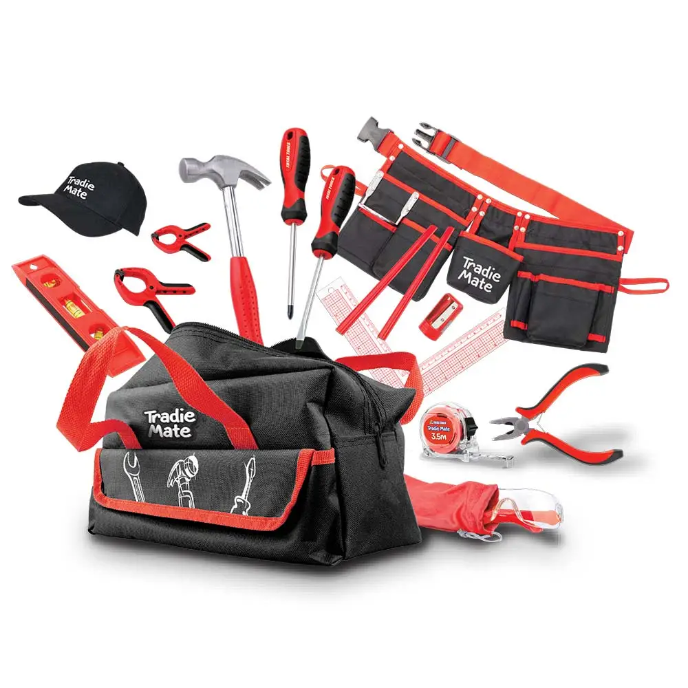 TOTAL TOOLS Kids Tool Kit w/ Tool Bag & Belt - 16 Piece TKK016