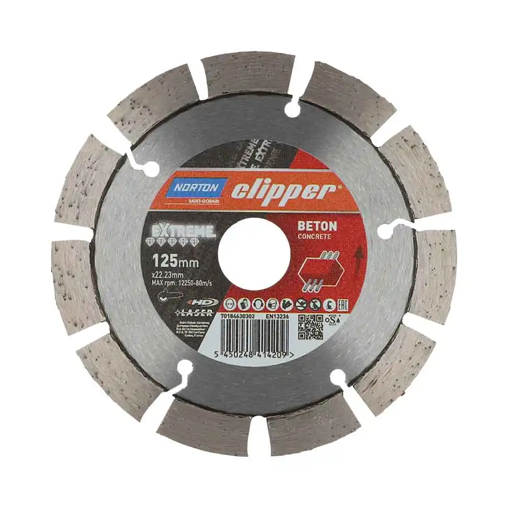 CLIPPER 125 x 22.23/12mm Segmented Diamond Blade for Concrete Cutting 70184630302