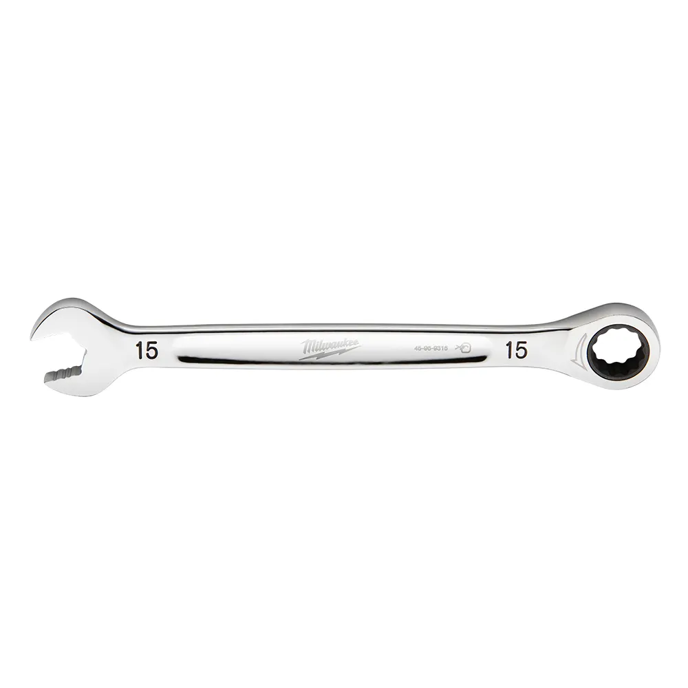 MILWAUKEE 15mm 144T Ring & Open Metric Ratcher Spanner 45969315