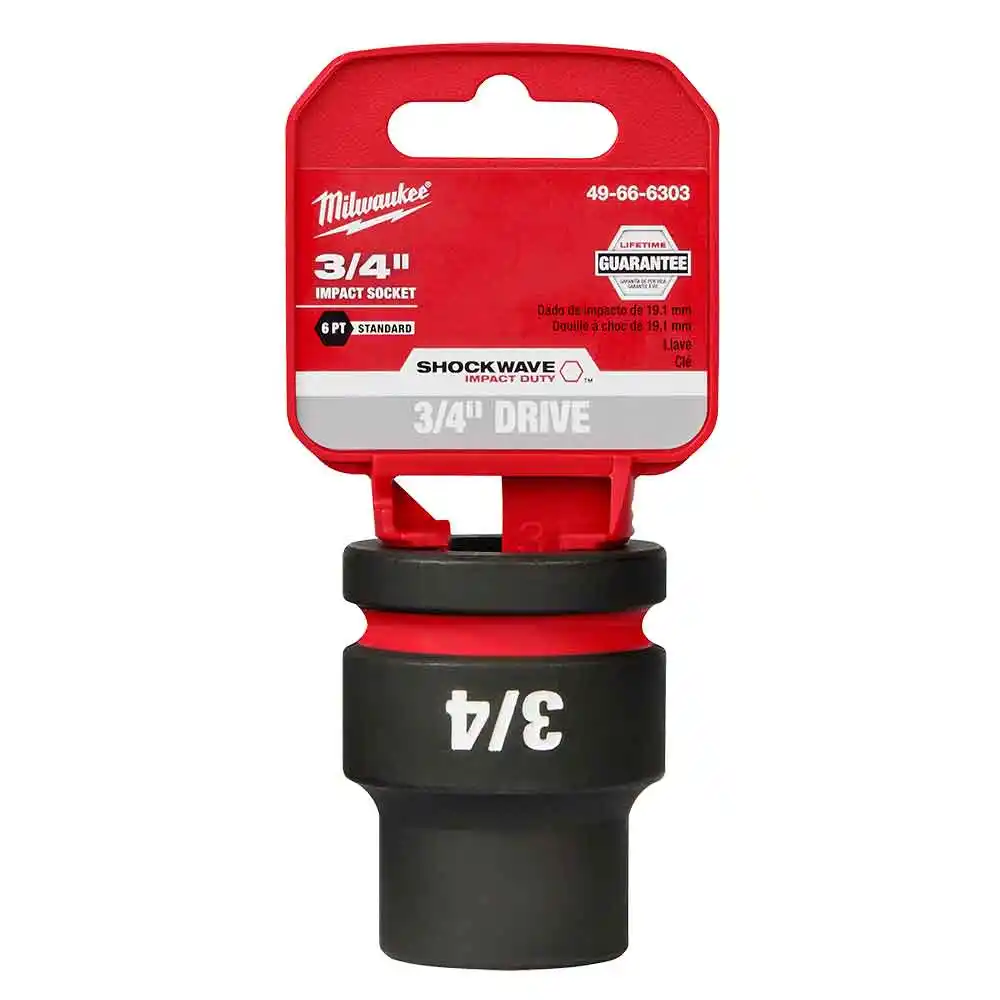 MILWAUKEE SHOCKWAVE 3/4" Drive 3/4" Standard 6 Point Impact Socket 49666303